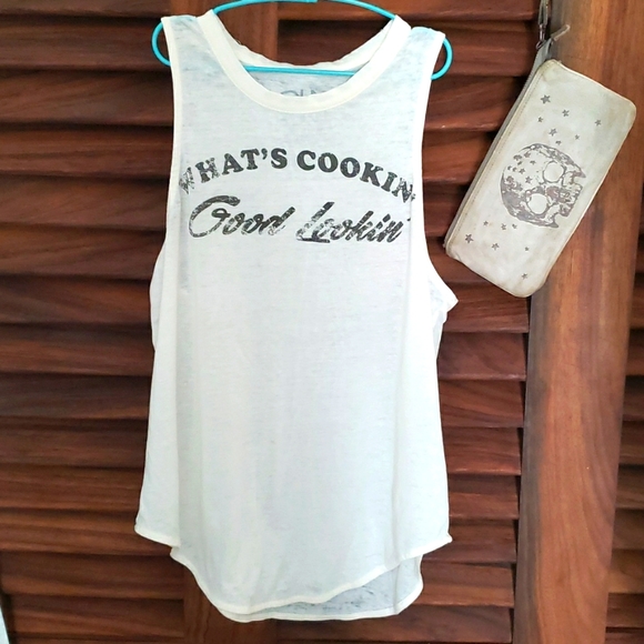 NWOT Chaser What's Cooking Good Lookin' sleeveless tee top - Picture 2 of 6